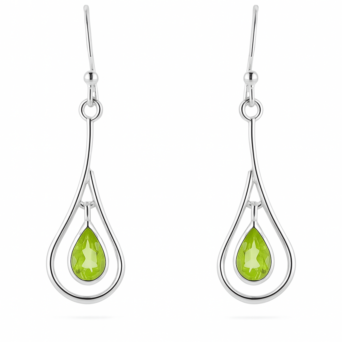 Peridot Faceted Dangle Sterling Earrings | New Earth Gifts