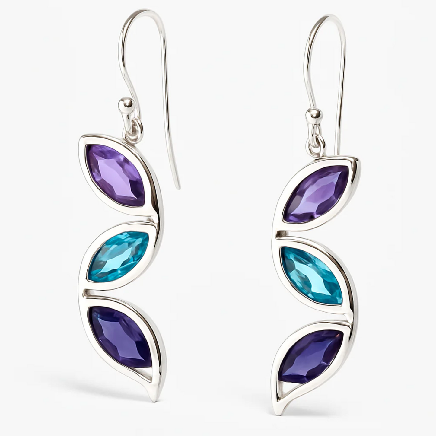 Sterling Mixed Gem Earrings New Earth Gifts