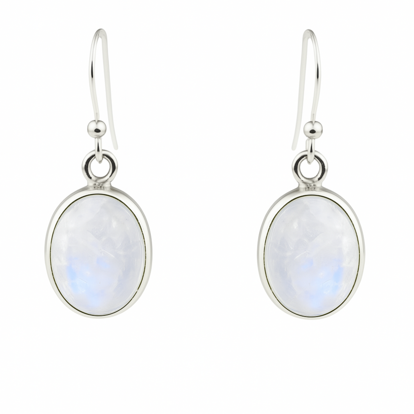 Moonstone 10mm Oval Sterling Earrings | New Earth Gifts