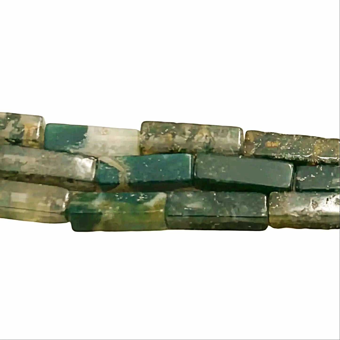 Moss Agate Rectangle Beads-new earth gifts and beads