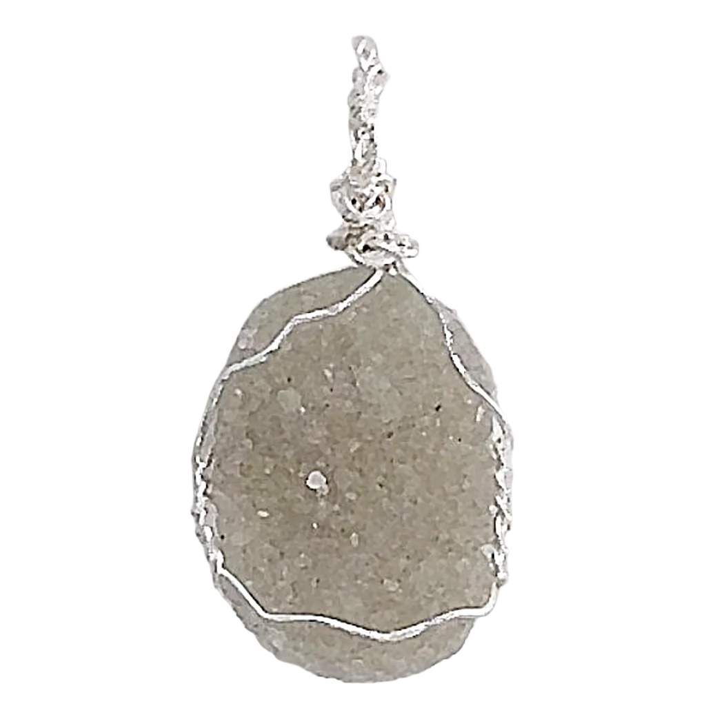 Gray Agate Drusy Pendant