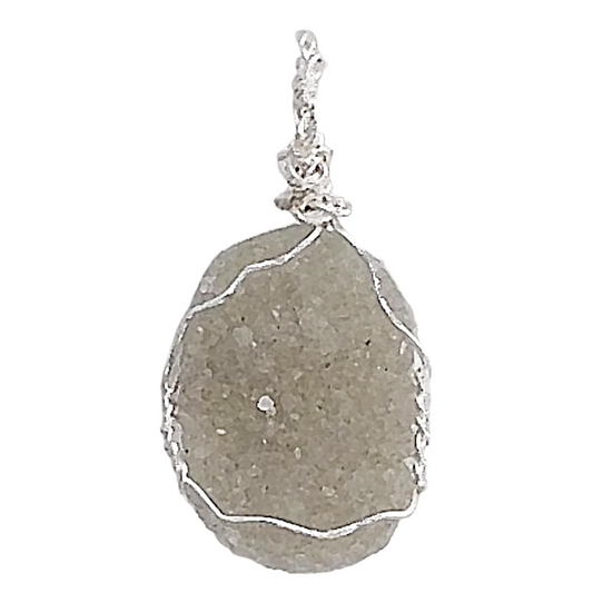 Gray Agate Drusy Pendant
