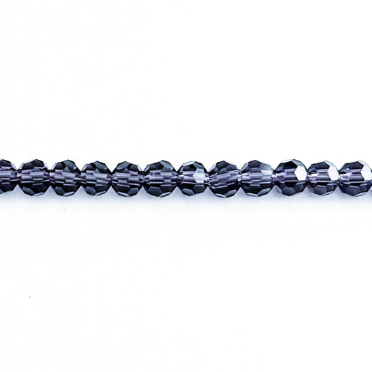 Crystal amethyst dark purple faceted round beads
