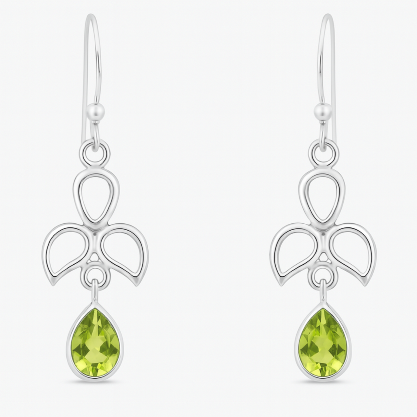 Peridot Faceted Angel Earrings | New Earth Gifts