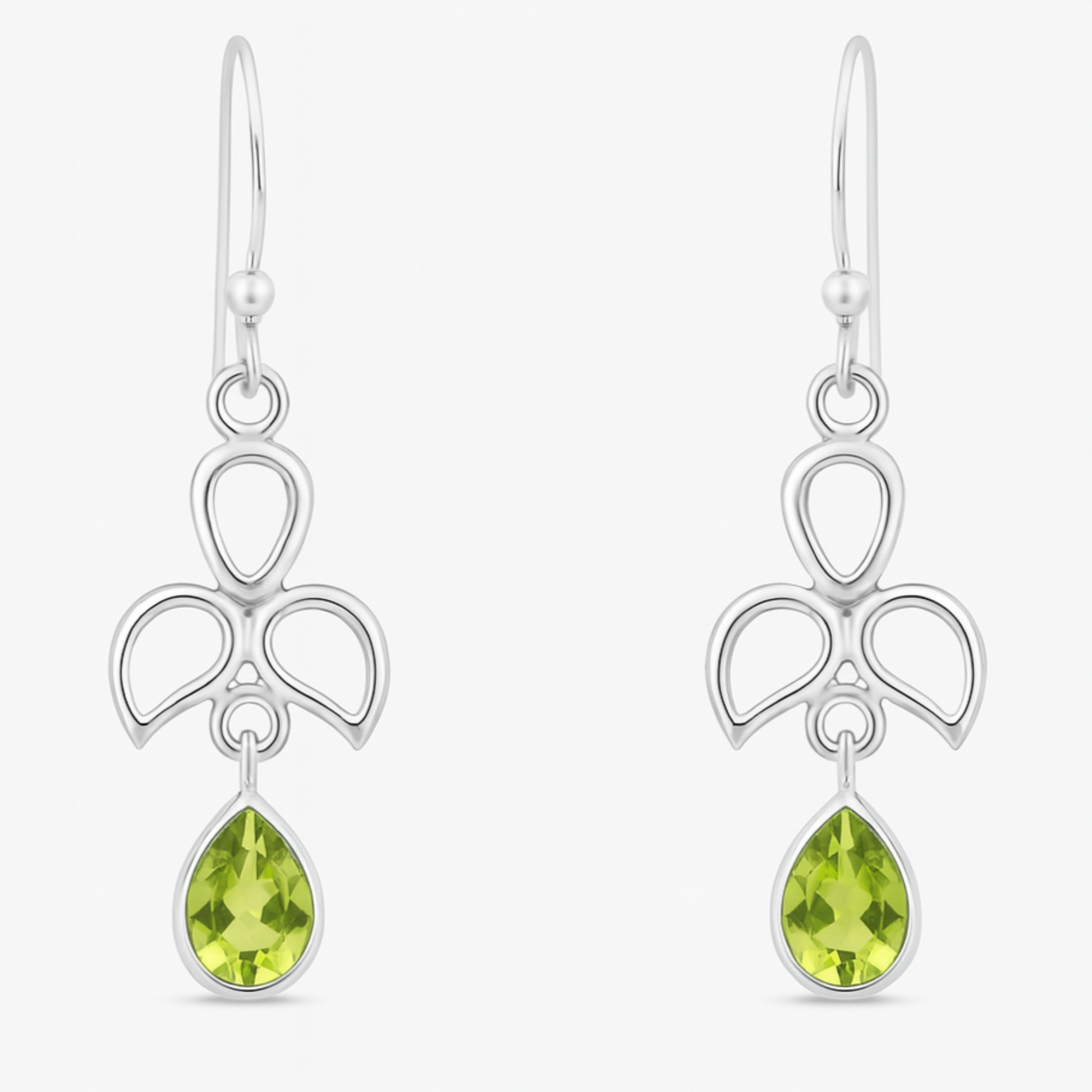Peridot Faceted Angel Earrings | New Earth Gifts