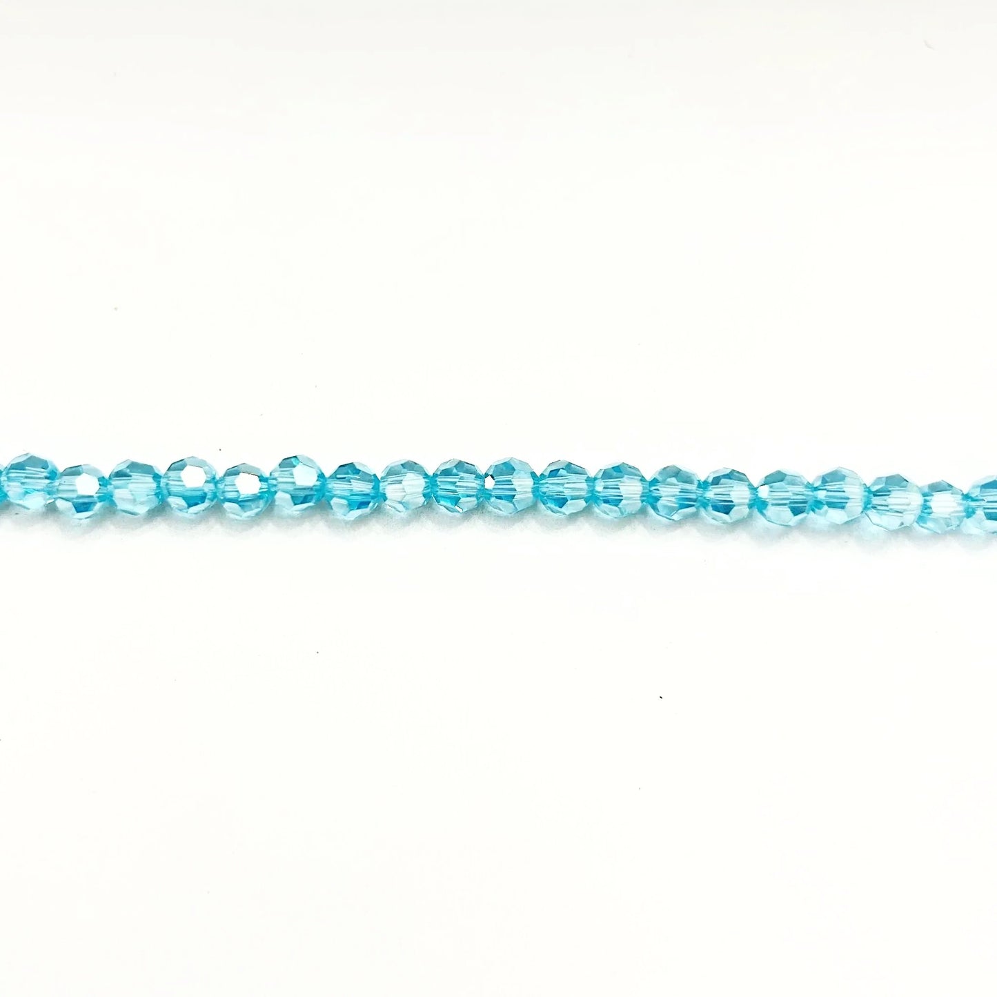 Crystal Aquamarine Blue Faceted Round Beads — Thunder Polish AB Finish, 6mm · 4mm