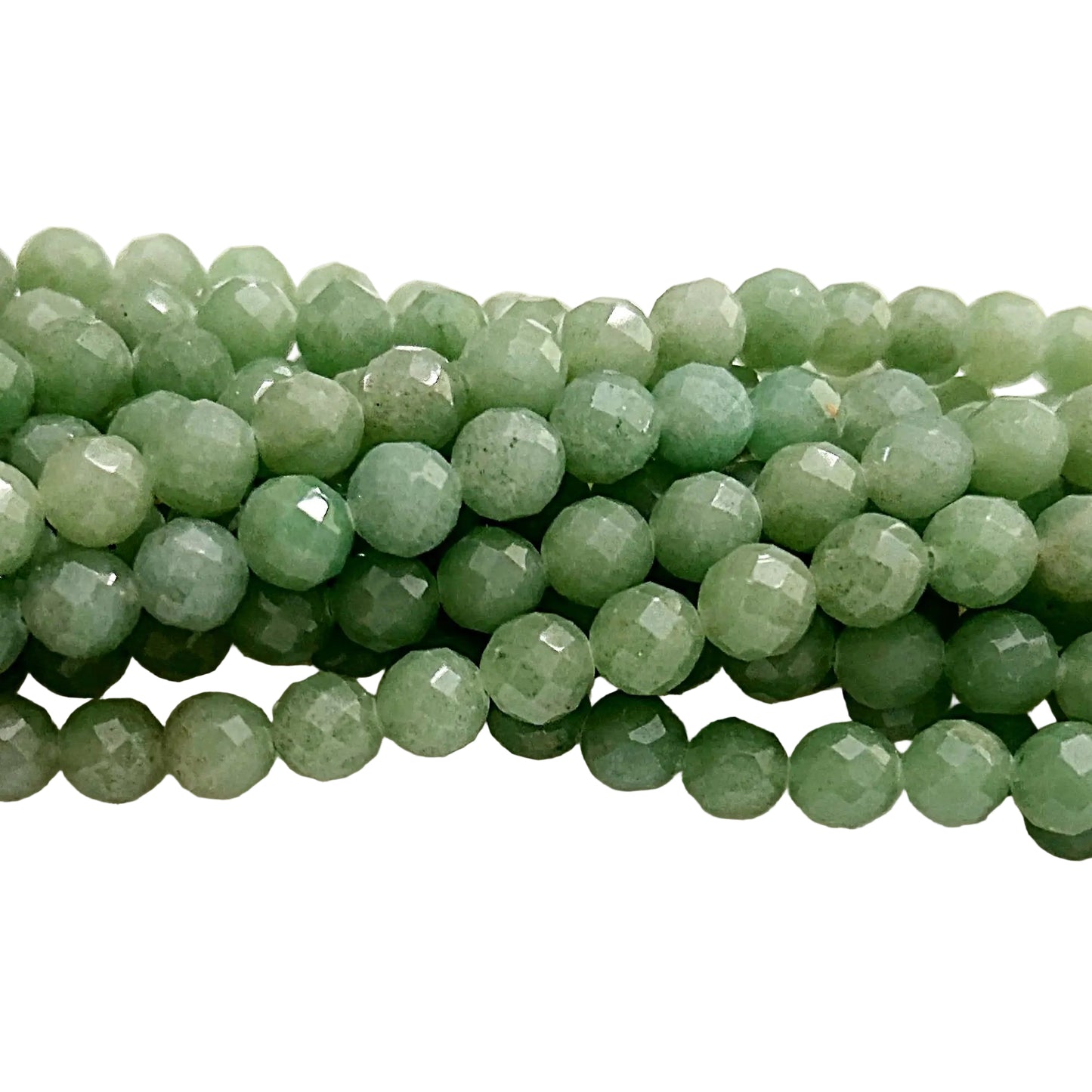 Green Aventurine Faceted Round Beads -ew earth gifts and beads