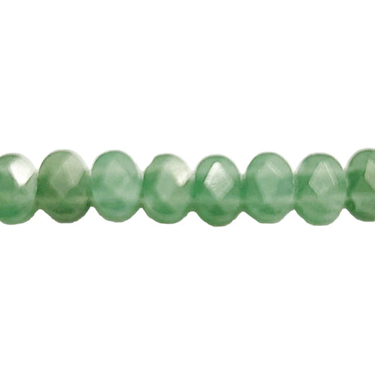 Green Aventurine faceted oval double-drilled beads-new earth gifts and beads