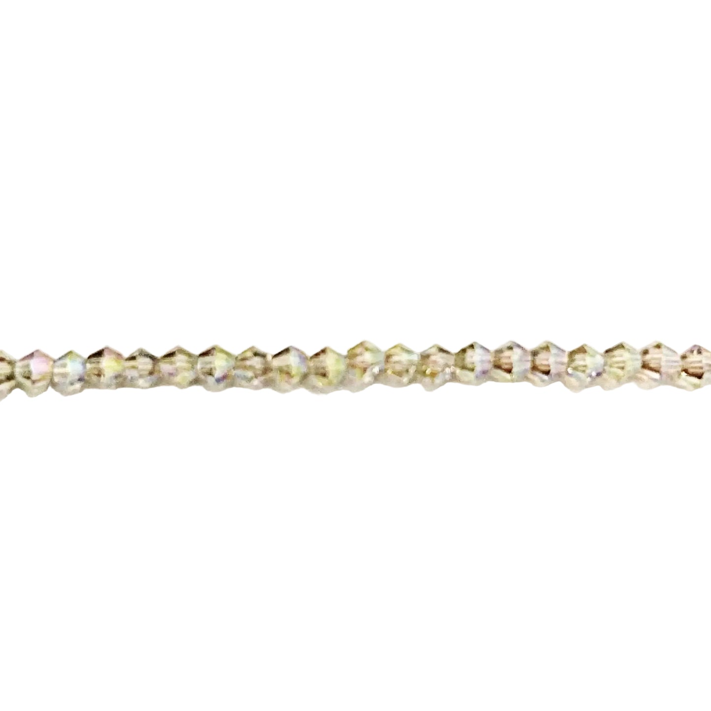 Crystal champaign faceted bicone beads with a thunder-polished glass finish