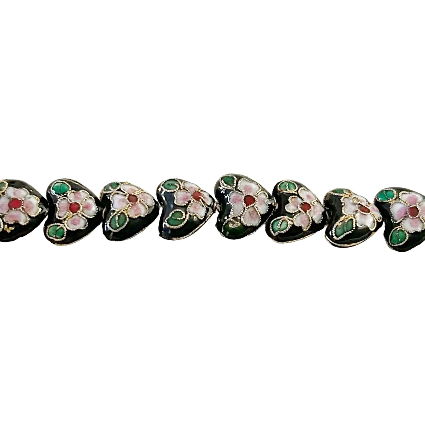 cloisonné heart beads - new earth gifts and beads