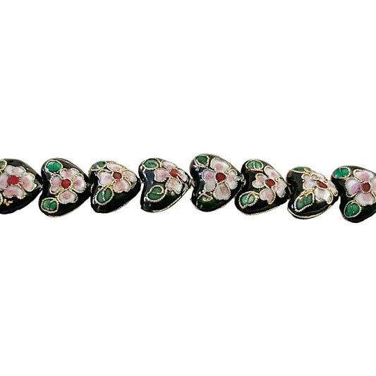cloisonné heart beads - new earth gifts and beads