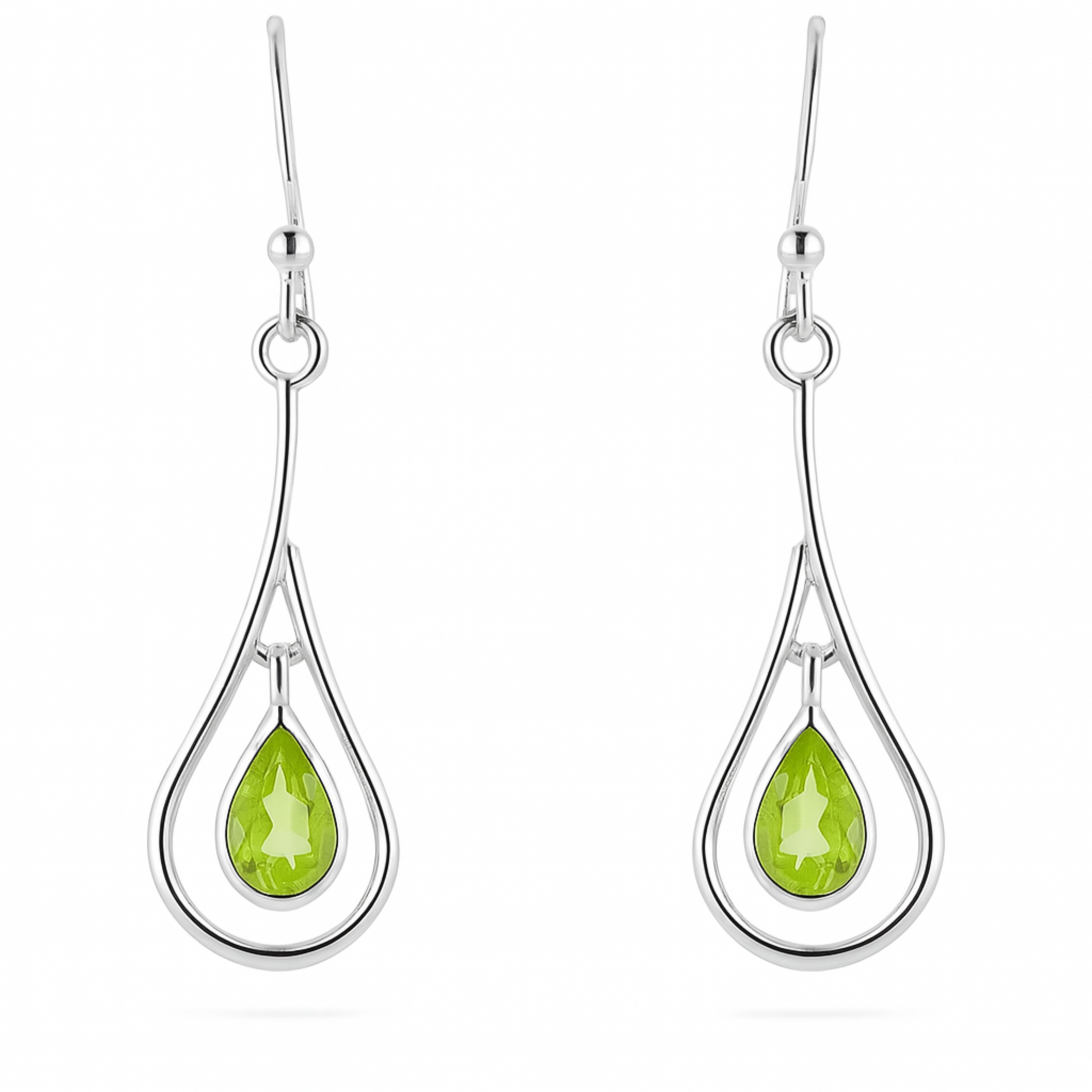 Peridot Faceted Dangle Sterling Earrings | New Earth Gifts