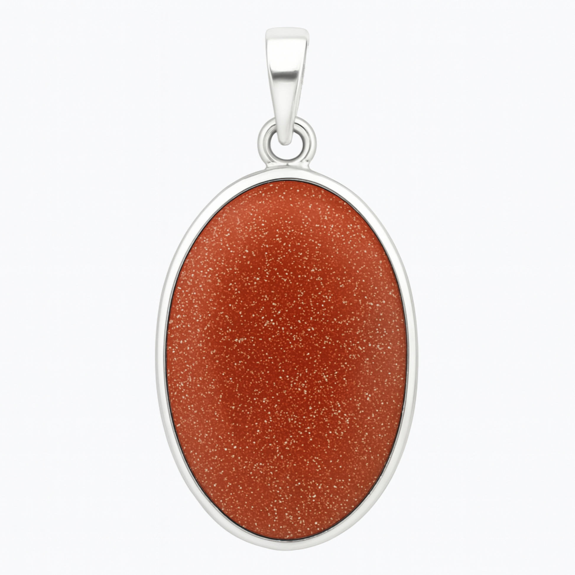 Sterling Goldstone Oval Pendant - New Earth Gifts