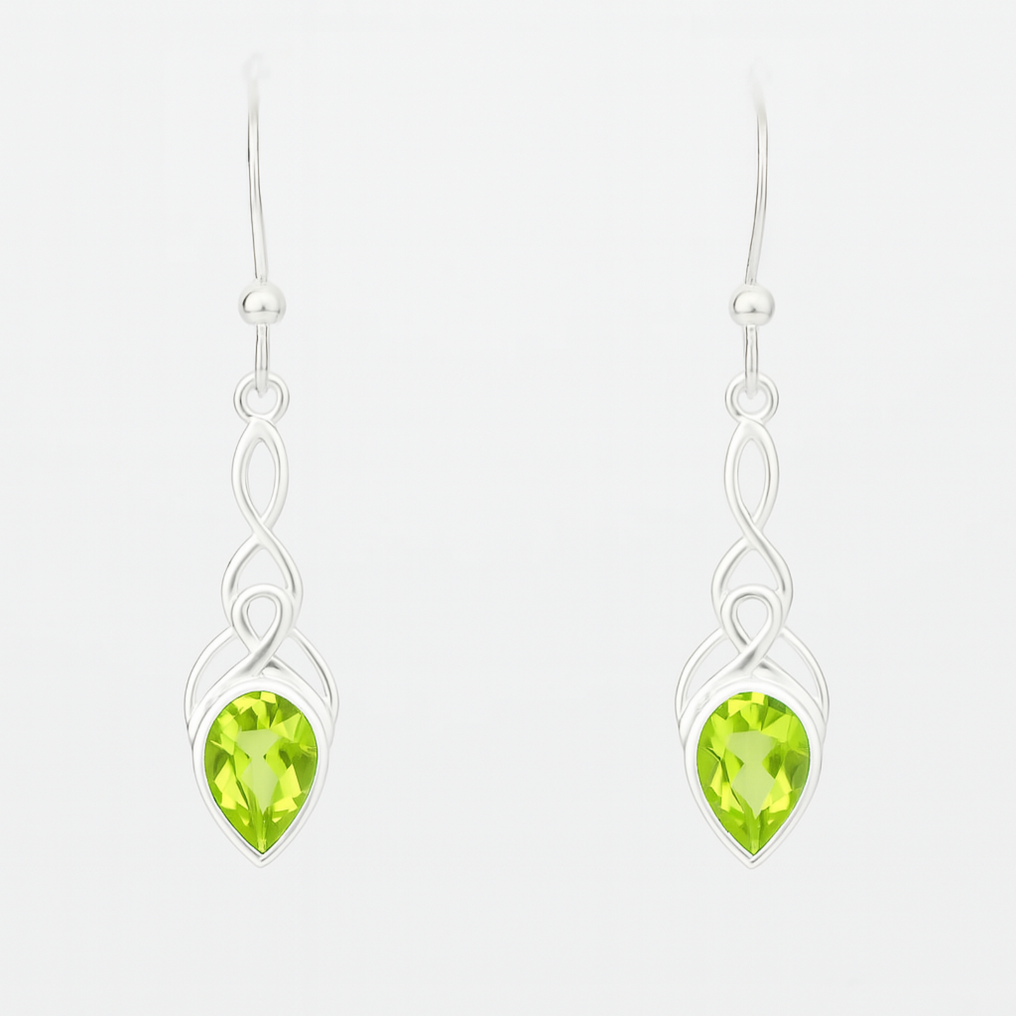 Peridot Faceted Long Drop Earrings | New Earth Gifts
