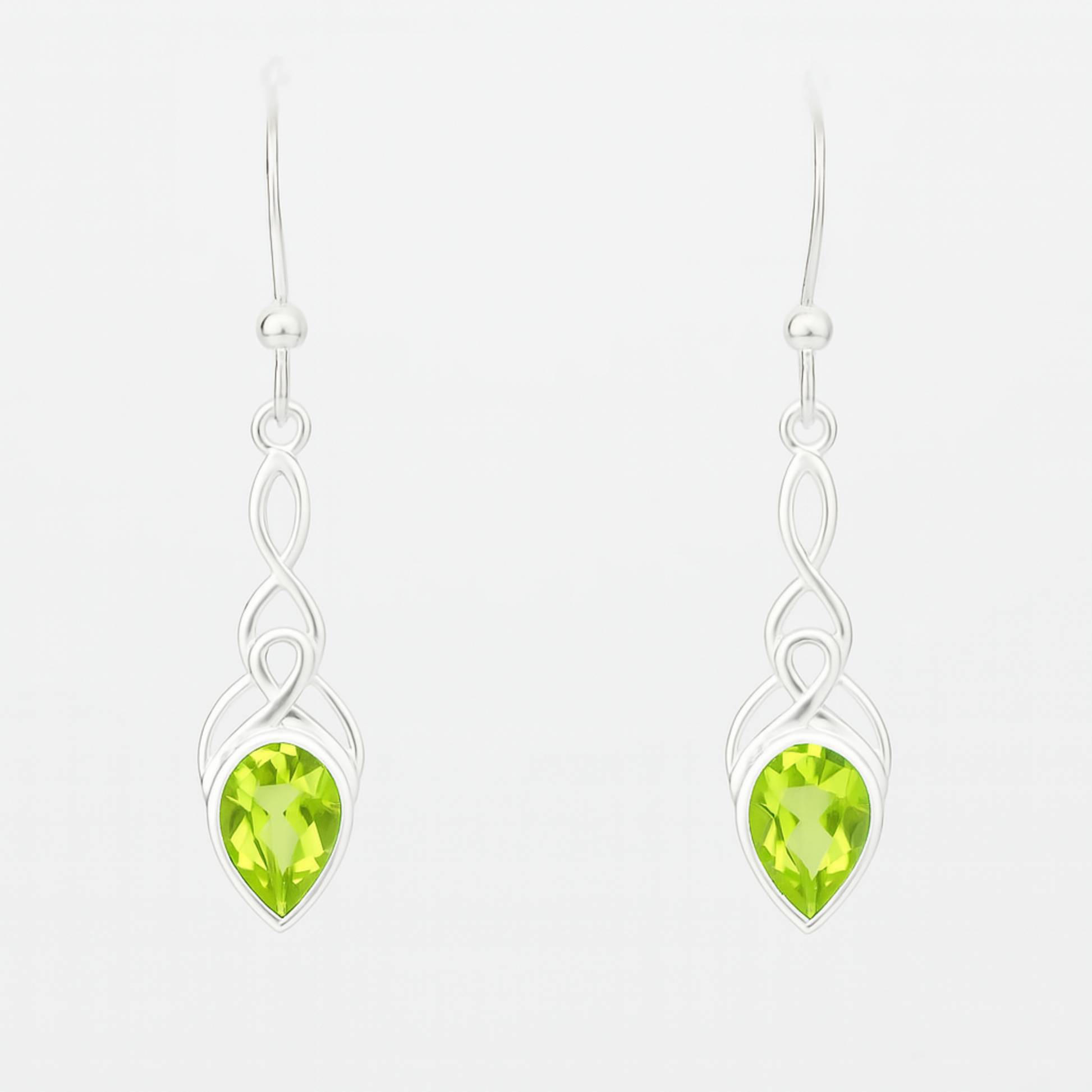 Peridot Faceted Long Drop Earrings | New Earth Gifts