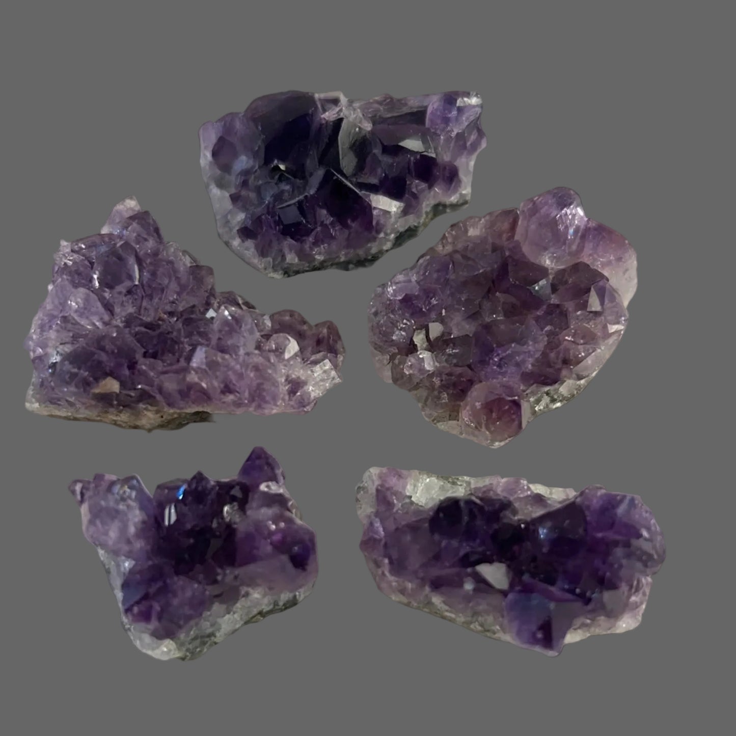 Five Pocket size Amethyst Druze - New Earth Gifts and Beads