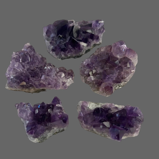 Five Pocket size Amethyst Druze - New Earth Gifts and Beads
