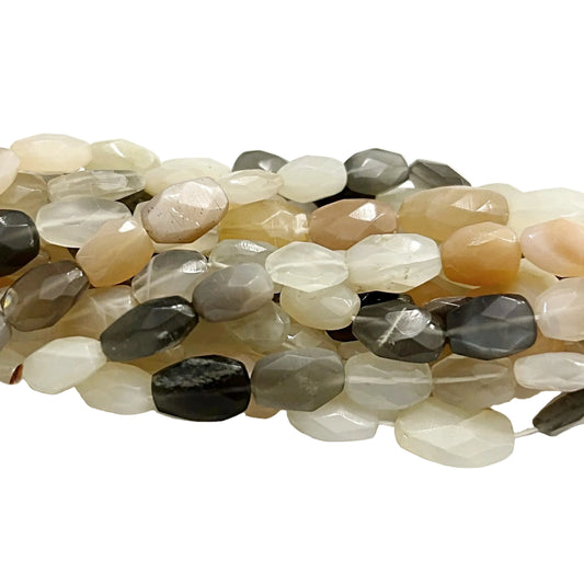 Mixed Moonstone Faceted Oval Beads-new earth gifts and beads