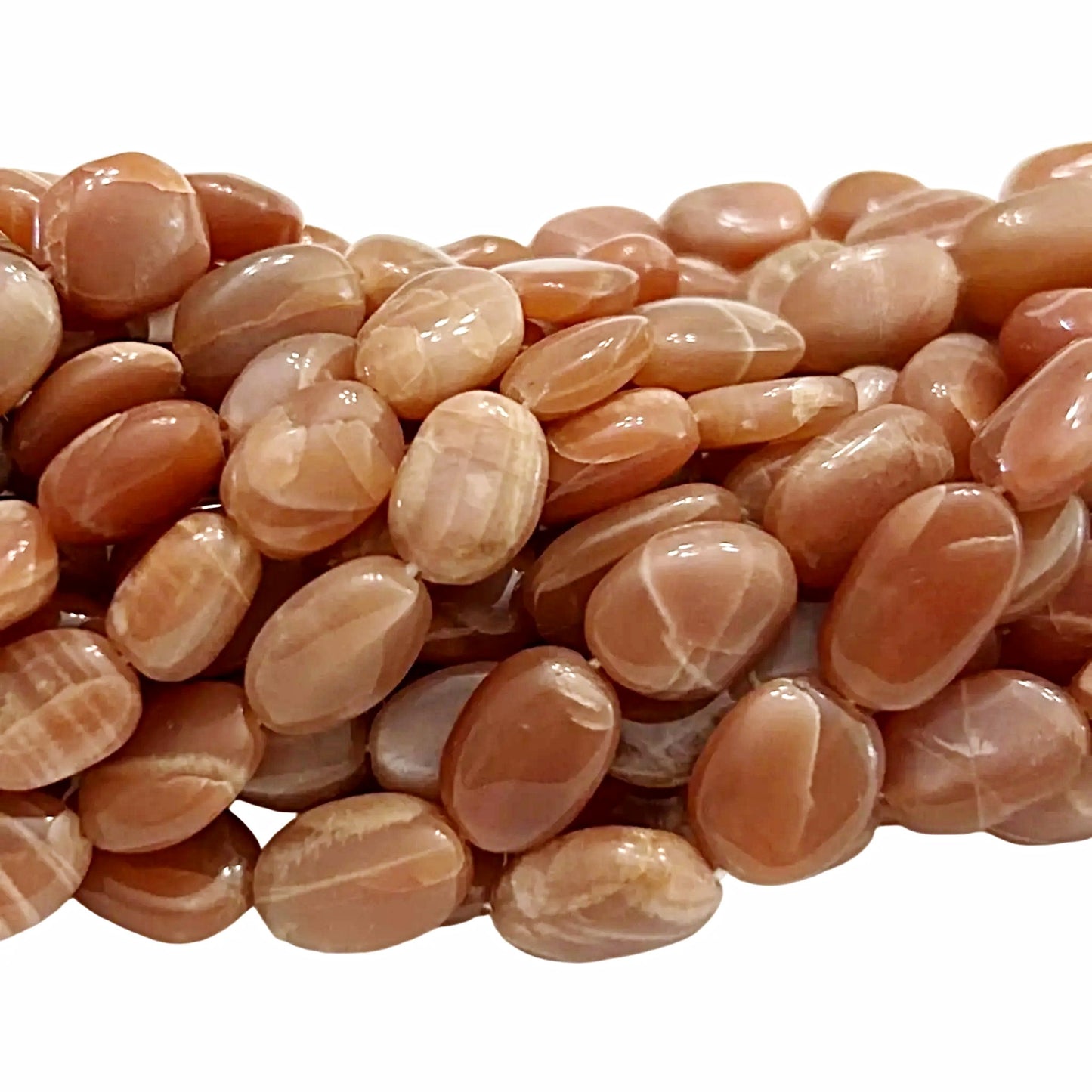 Orange Moonstone oval beads-new earth gifts and beads