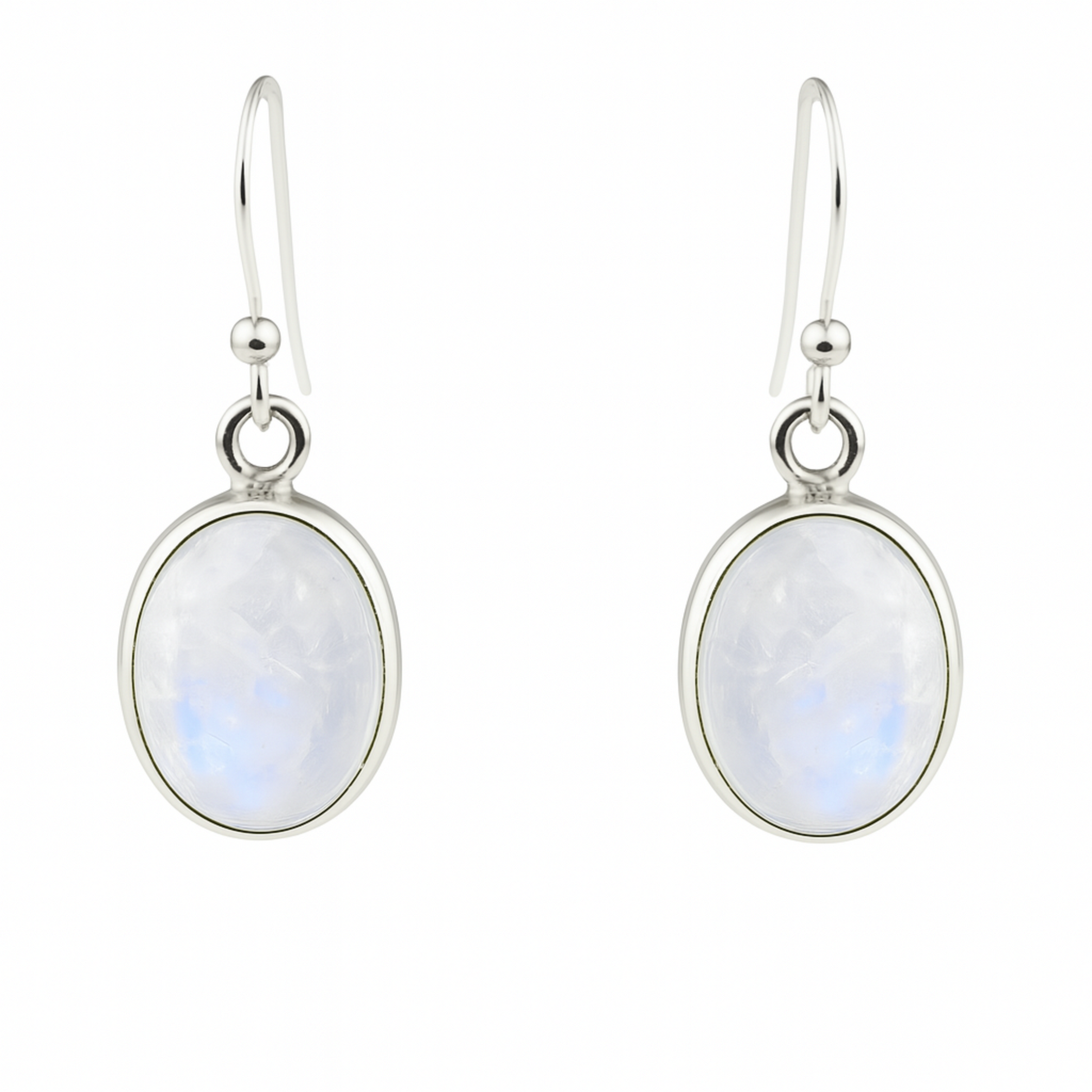 Moonstone 10mm Oval Sterling Earrings | New Earth Gifts