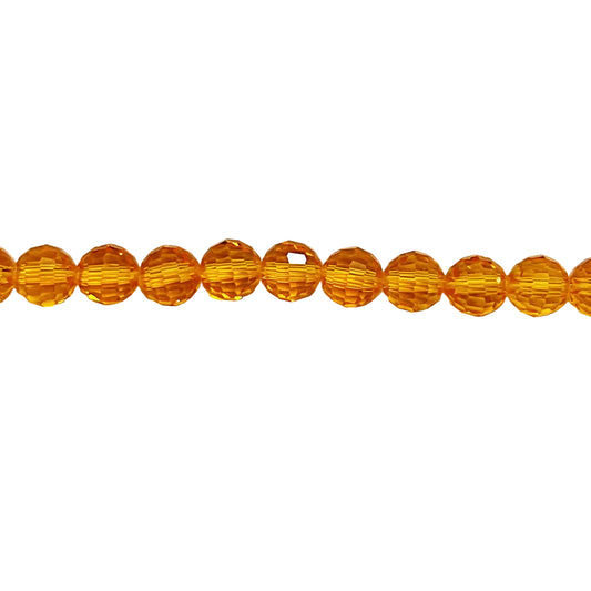Crystal Tangerine Orange Faceted Round Beads - New Earth Gifts and Beads