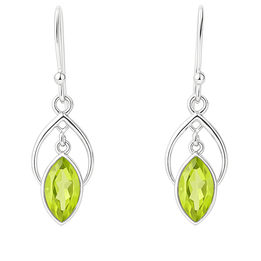 Peridot Faceted Sweet Heart Earrings | New Earth Gifts