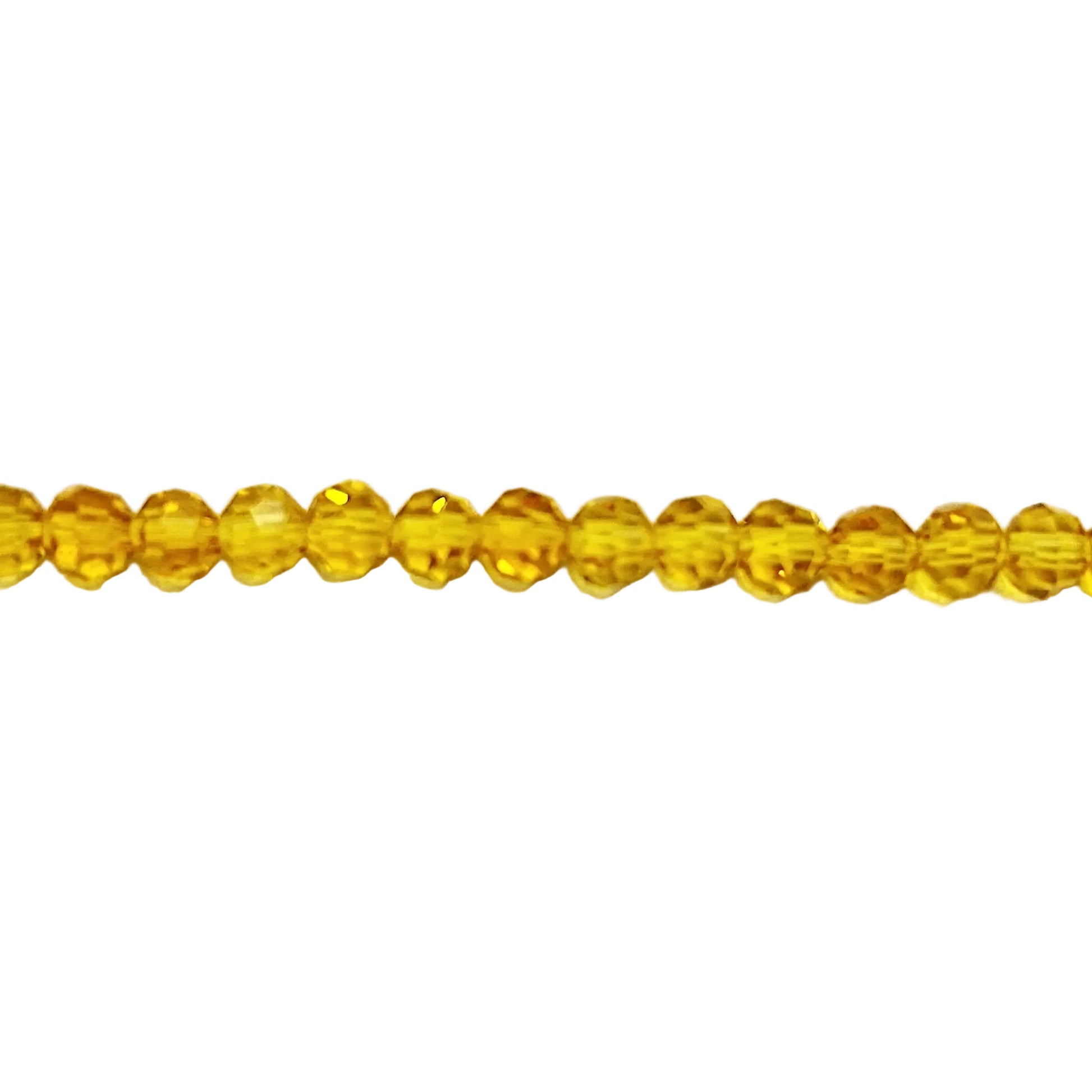 Crystal Golden Yellow Faceted Round Beads -New Earth Gifts and Beads