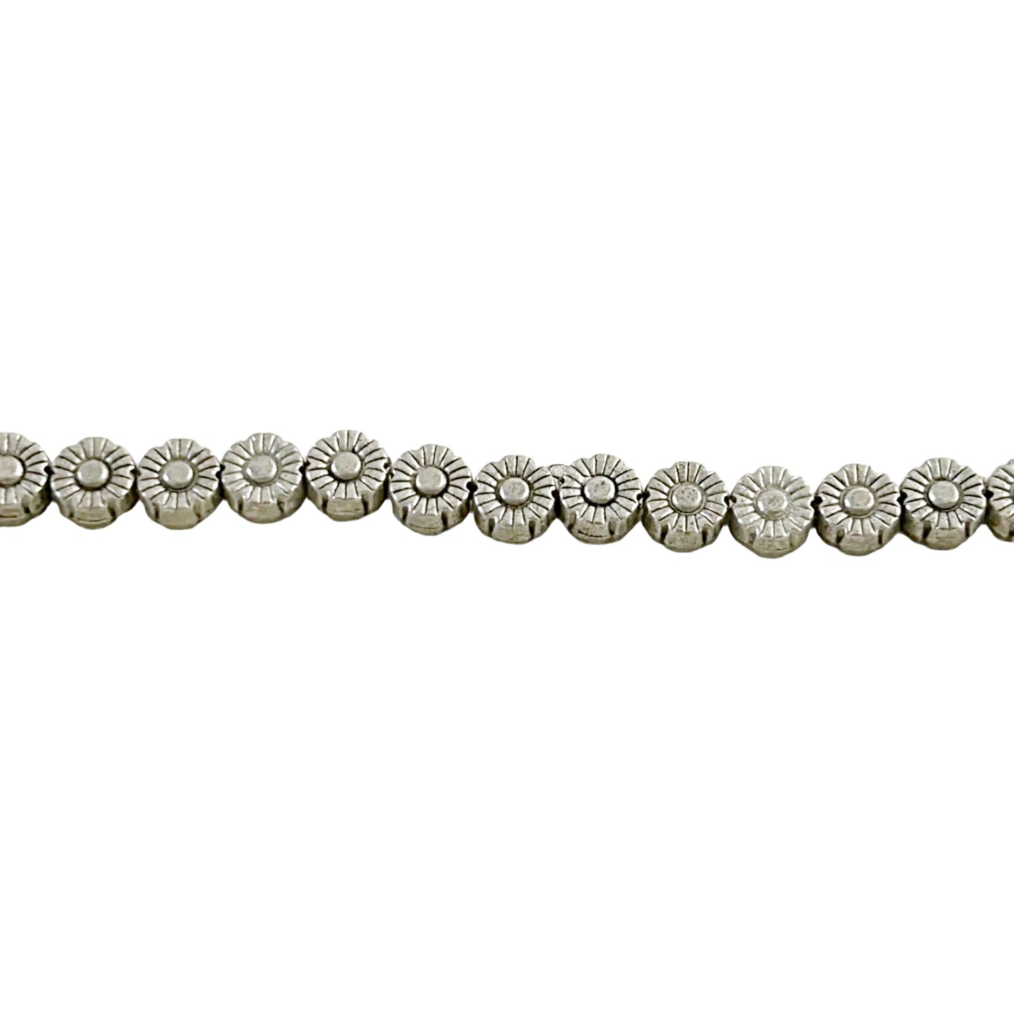 Zinc Alloy Double-Sided Carved Daisy Beads - new earth gifts and beads