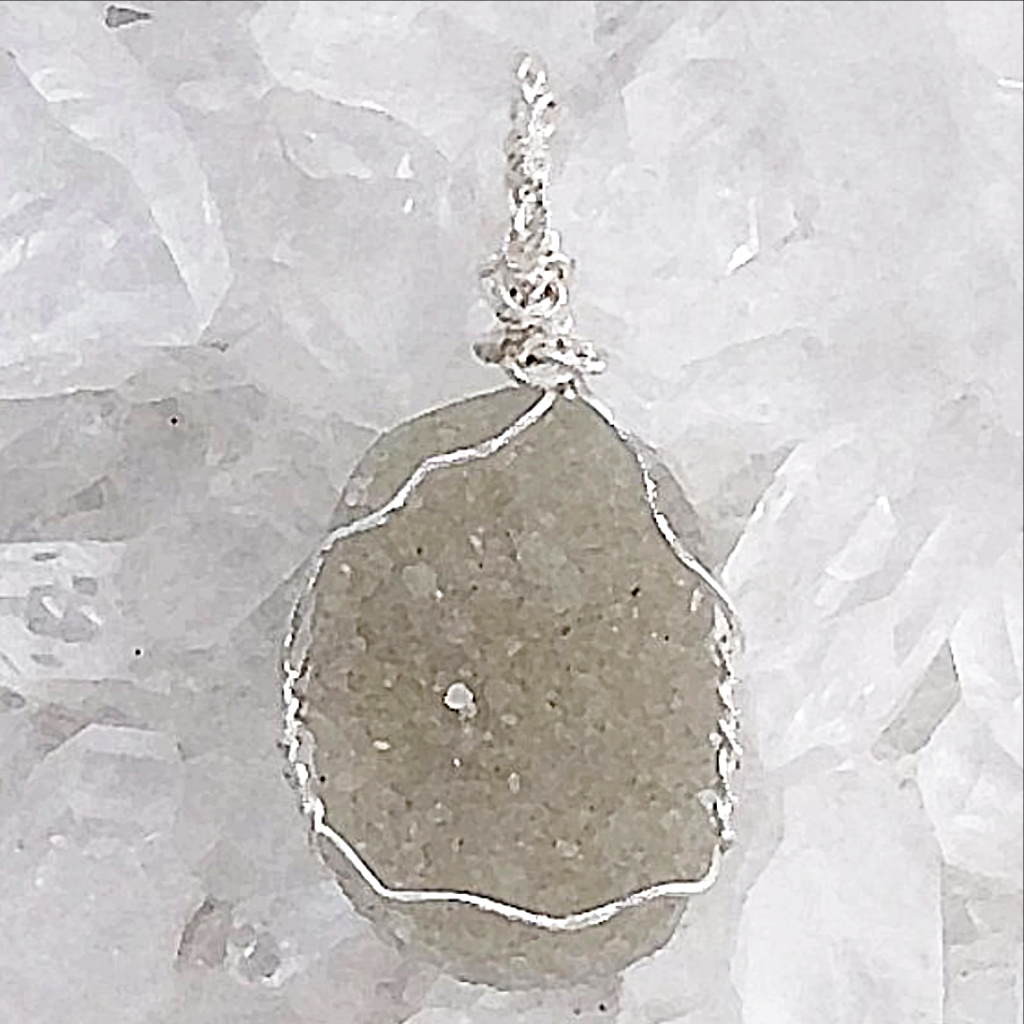 Gray Agate Drusy Pendant- New Earth Gifts