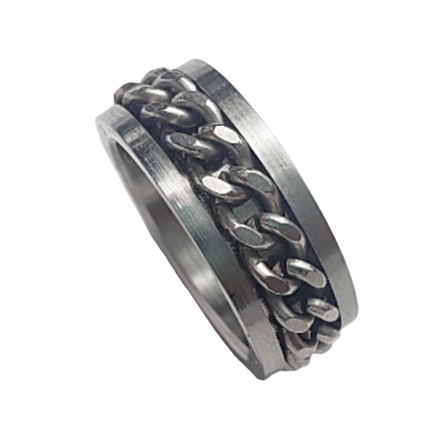 Stainless Steel Chain Spinner Ring - New Earth Gifts