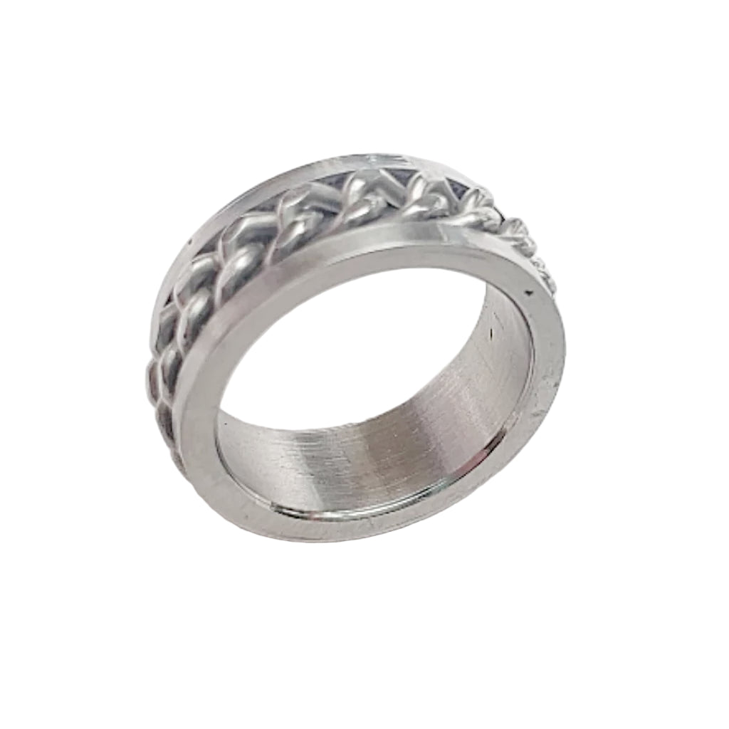 Stainless Steel Chain Spinner Ring - New Earth Gifts