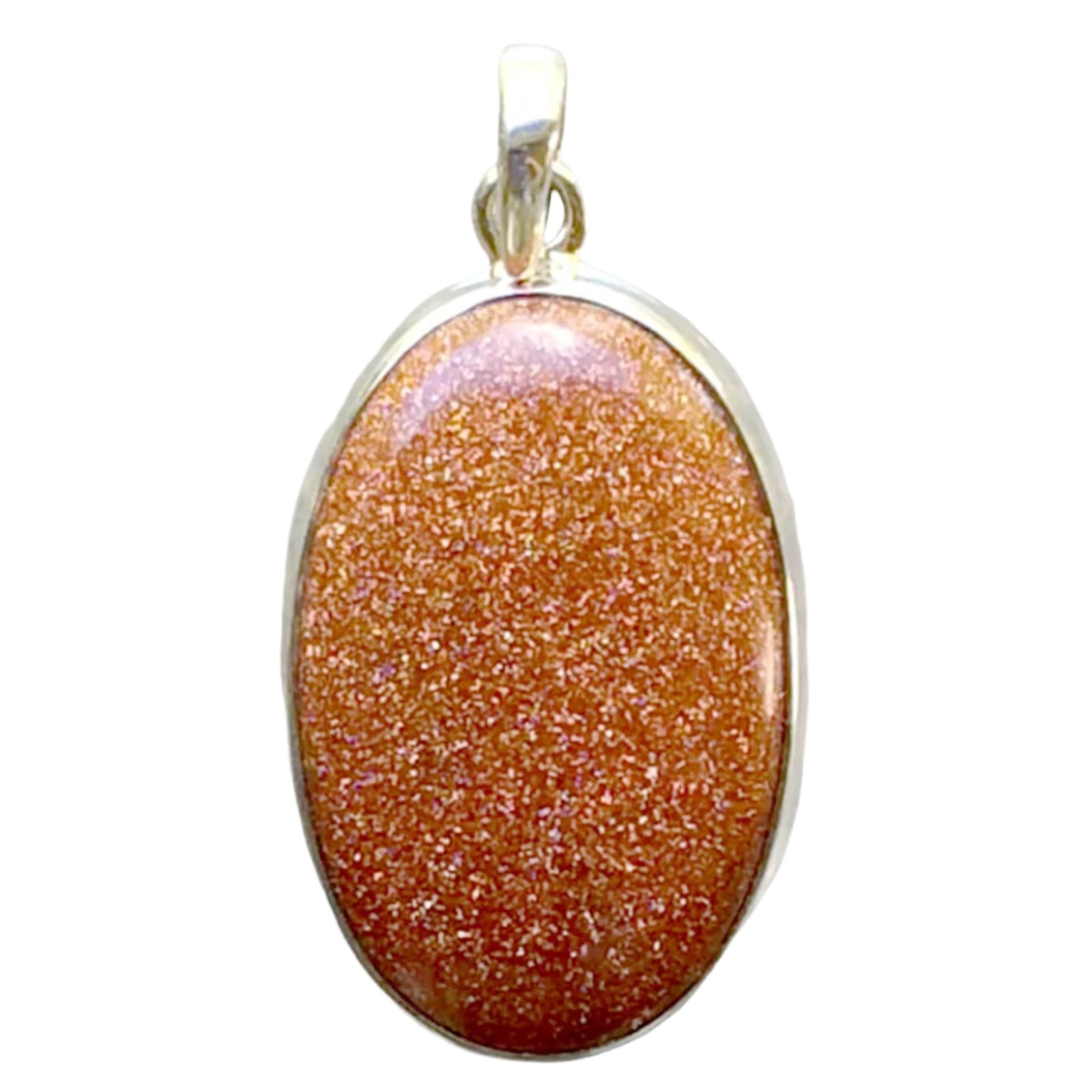 Sterling Goldstone Oval Pendant - New Earth Gifts
