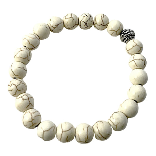 Magnesite Power Bracelet for Listening to the Heart-8mm | New Earth Gifts