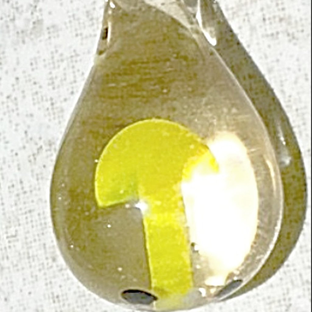 Mushroom Green or Yellow Glass Pendants | New Earth Gifts