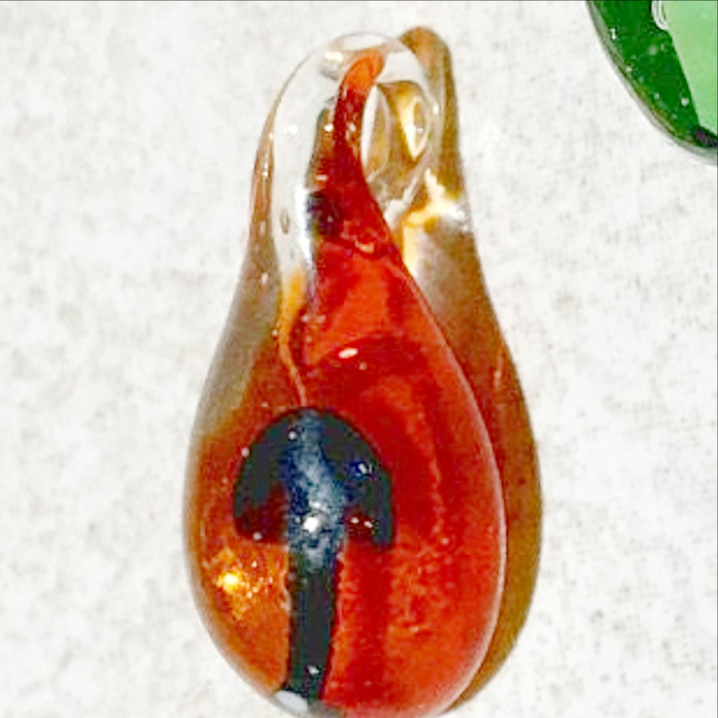 Mushroom Red Glass Pendants | New Earth Gifts
