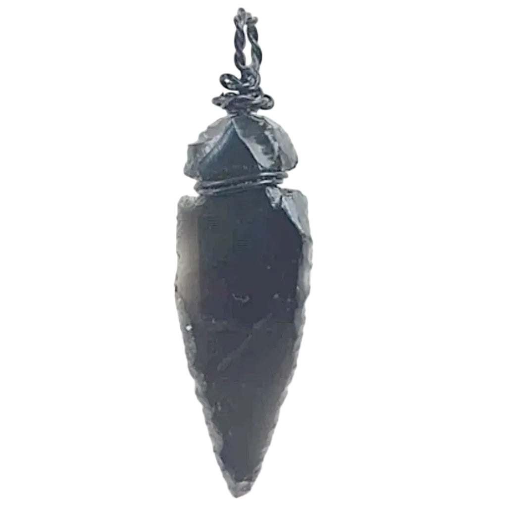 Obsidian Black Wire Wrap pendant - New Earth Gifts and Beads