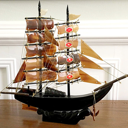 Horn Carved Schooner - New Earth Gifts